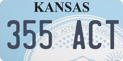 KS license plate 355ACT