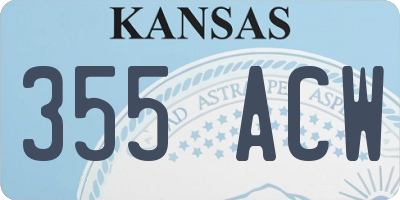 KS license plate 355ACW