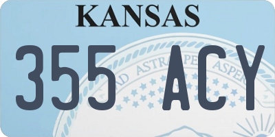 KS license plate 355ACY