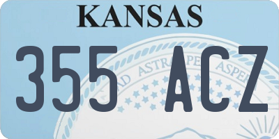 KS license plate 355ACZ