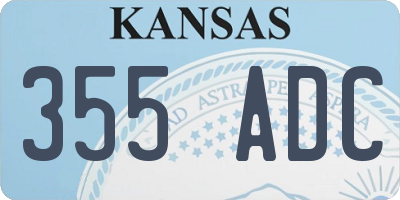 KS license plate 355ADC