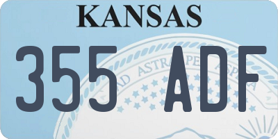 KS license plate 355ADF