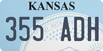 KS license plate 355ADH