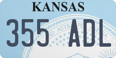KS license plate 355ADL