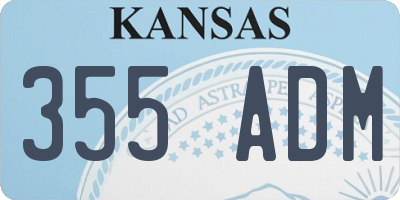 KS license plate 355ADM