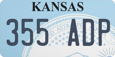 KS license plate 355ADP