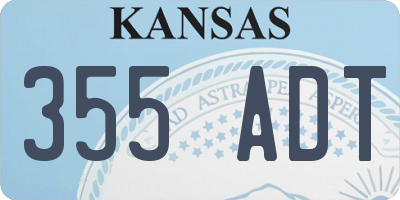 KS license plate 355ADT