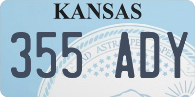 KS license plate 355ADY