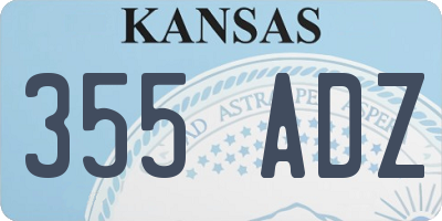 KS license plate 355ADZ