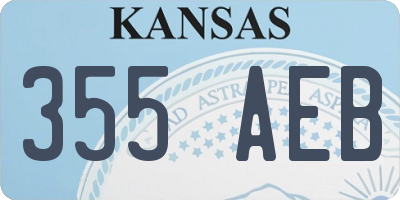 KS license plate 355AEB