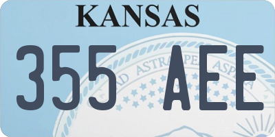 KS license plate 355AEE
