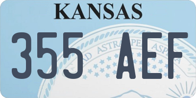KS license plate 355AEF