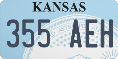 KS license plate 355AEH