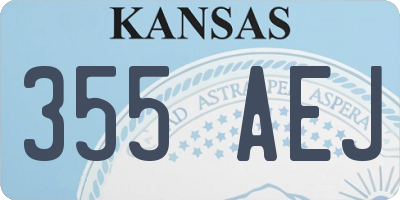 KS license plate 355AEJ