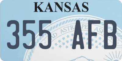 KS license plate 355AFB