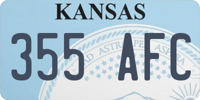 KS license plate 355AFC