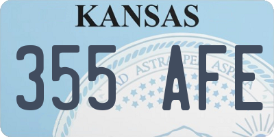 KS license plate 355AFE