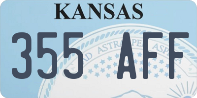KS license plate 355AFF