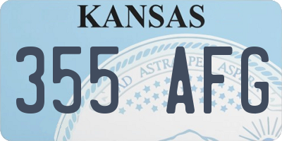KS license plate 355AFG