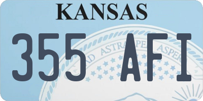 KS license plate 355AFI