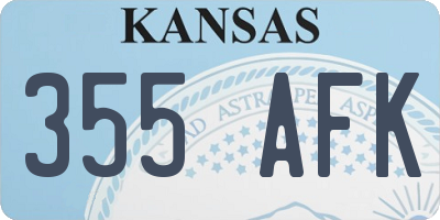 KS license plate 355AFK
