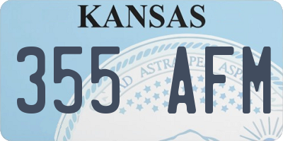 KS license plate 355AFM