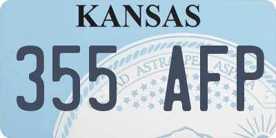 KS license plate 355AFP
