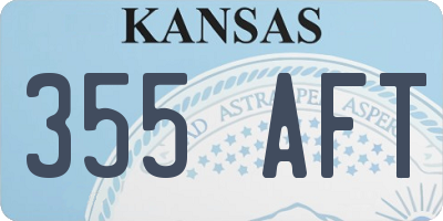 KS license plate 355AFT