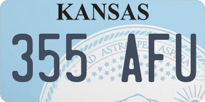 KS license plate 355AFU