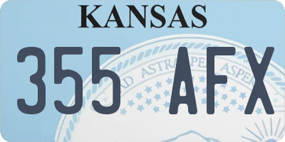 KS license plate 355AFX