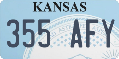 KS license plate 355AFY