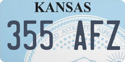 KS license plate 355AFZ