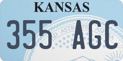 KS license plate 355AGC