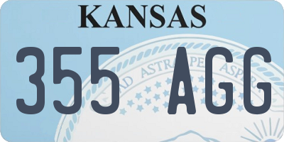KS license plate 355AGG