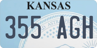 KS license plate 355AGH