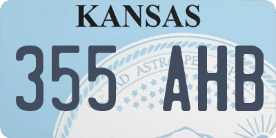 KS license plate 355AHB