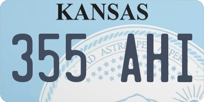 KS license plate 355AHI