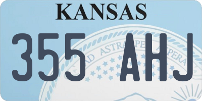 KS license plate 355AHJ