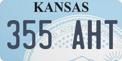 KS license plate 355AHT