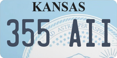 KS license plate 355AII