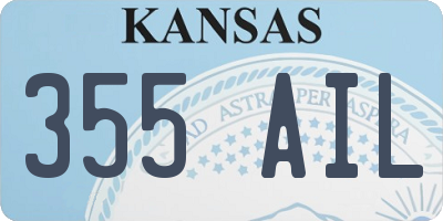 KS license plate 355AIL