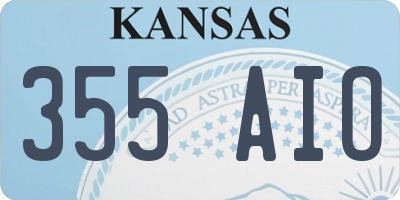 KS license plate 355AIO