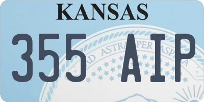 KS license plate 355AIP
