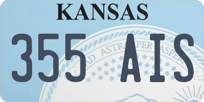 KS license plate 355AIS