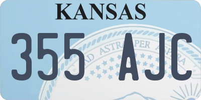 KS license plate 355AJC
