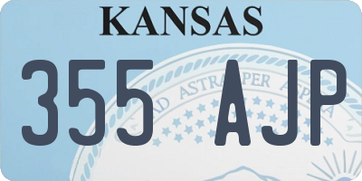 KS license plate 355AJP
