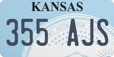 KS license plate 355AJS