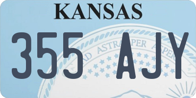 KS license plate 355AJY