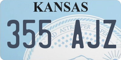 KS license plate 355AJZ