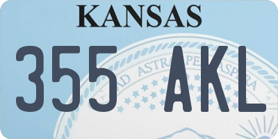 KS license plate 355AKL